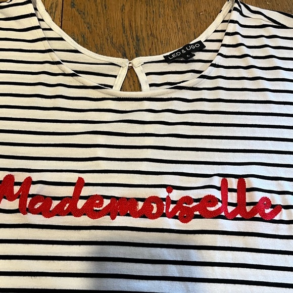 LÉO & UGO Striped Black and White MADEMOISELLE Women's Top SIZE 5 46eu - Picture 5 of 9